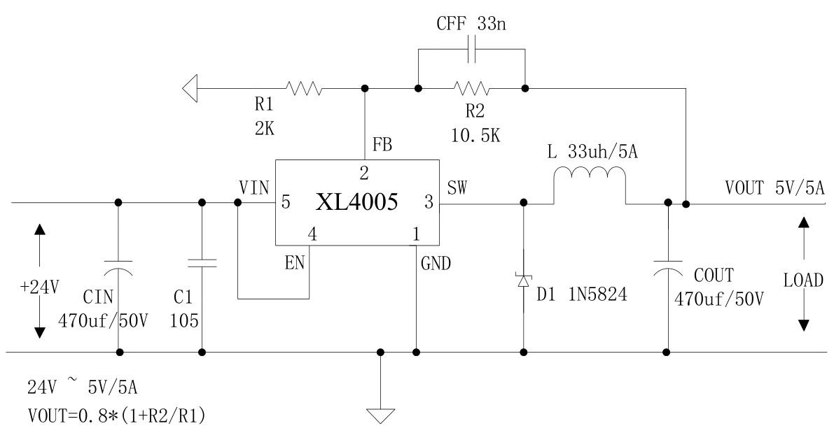 XLSEMI(芯龙)的XL4005E1系统框图