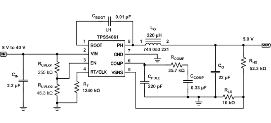TI(德州仪器)的TPS54061DRBR系统框图