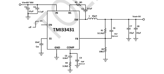 TMI(拓尔微)的TMI33431系统框图