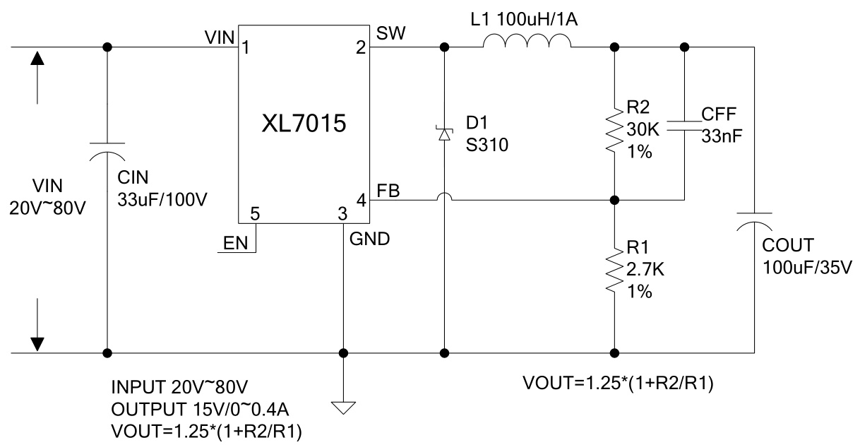 XLSEMI(芯龙)的XL7015E1系统框图