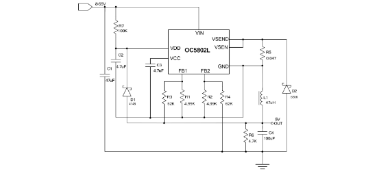 OCX(欧创芯)的OC5802L系统框图