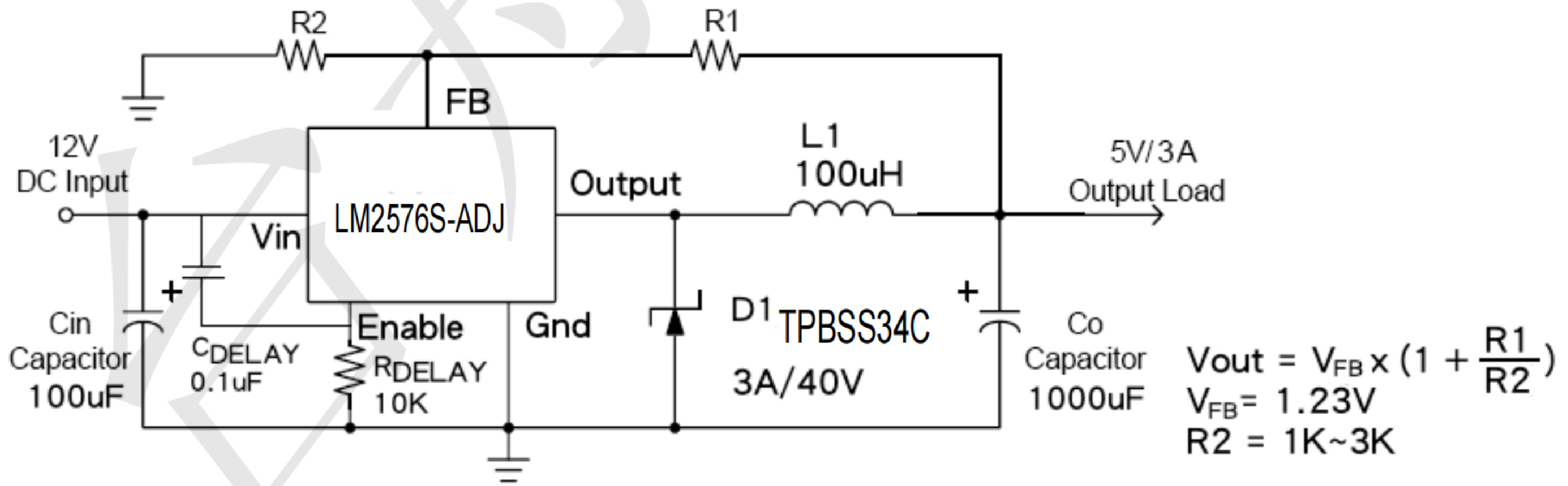 TECH PUBLIC(台舟)的LM2576SX-ADJ系统框图