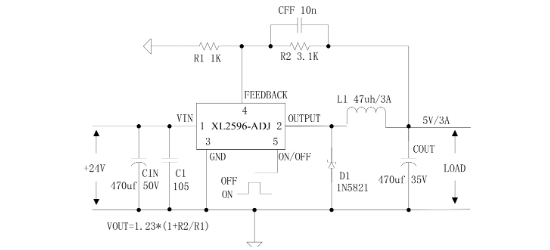 XLSEMI(芯龙)的XL2596T-12E1系统框图