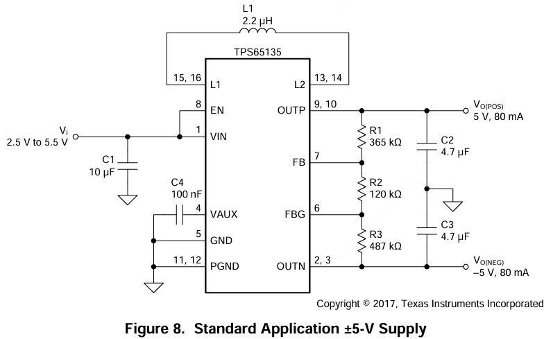 TI(德州仪器)的TPS65135RTER系统框图