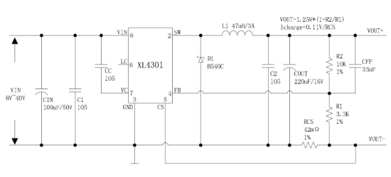 XLSEMI(芯龙)的XL4301E1系统框图