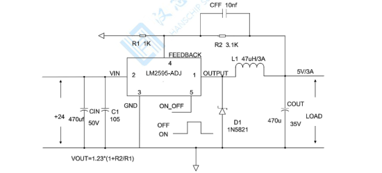 HGC(深圳汉芯)的LM2595T-ADJG系统框图