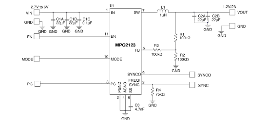MPS(芯源)的MPQ2123GD-AEC1-Z系统框图