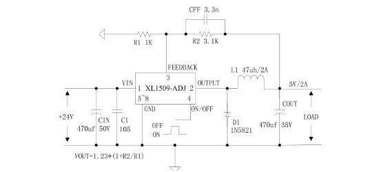 XLSEMI(芯龙)的XL1509-5.0E1系统框图