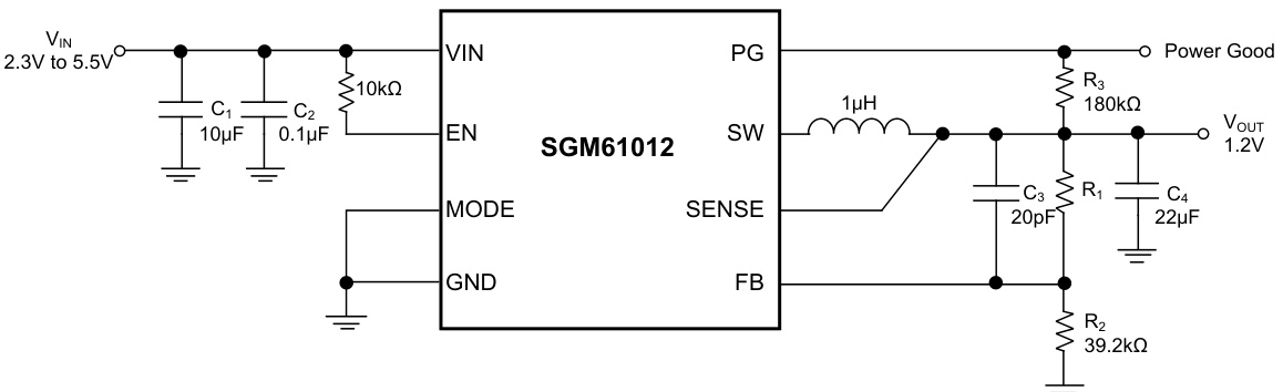 SGMICRO(圣邦微)的SGM61012XTDE8G/TR系统框图