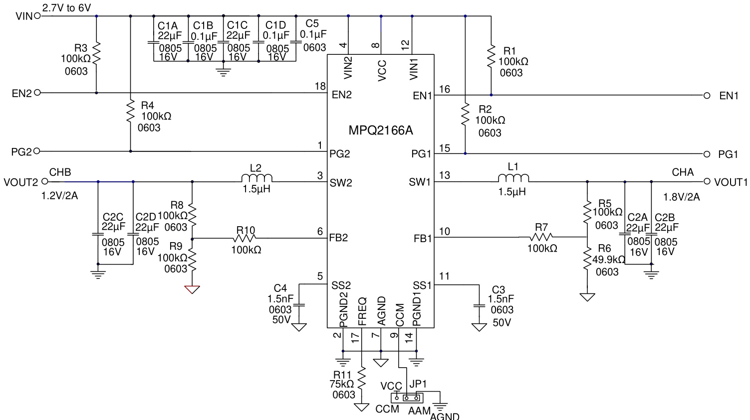 MPS(芯源)的MPQ2166AGRHE-AEC1-Z系统框图