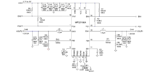 MPS(芯源)的MPQ2166AGRHE-AEC1-Z系统框图