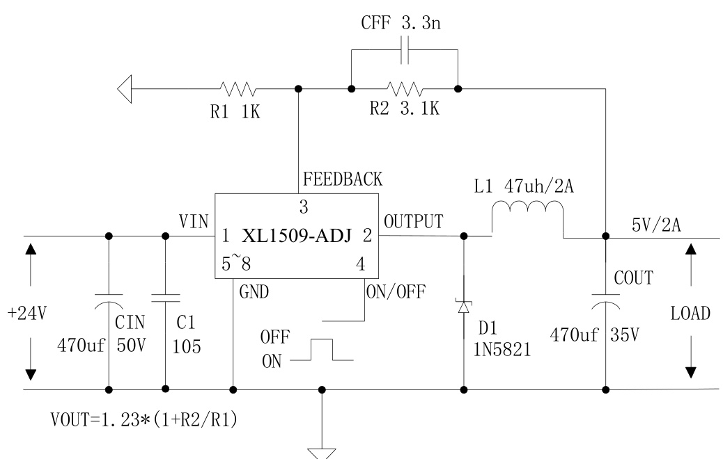 XLSEMI(芯龙)的XL1509-5.0E1系统框图