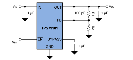 TI(德州仪器)的TPS79101DBVR系统框图