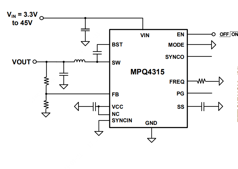 MPS(芯源)的MPQ4315GRE-AEC1-Z系统框图