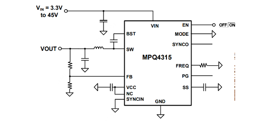 MPS(芯源)的MPQ4315GRE-AEC1-Z系统框图