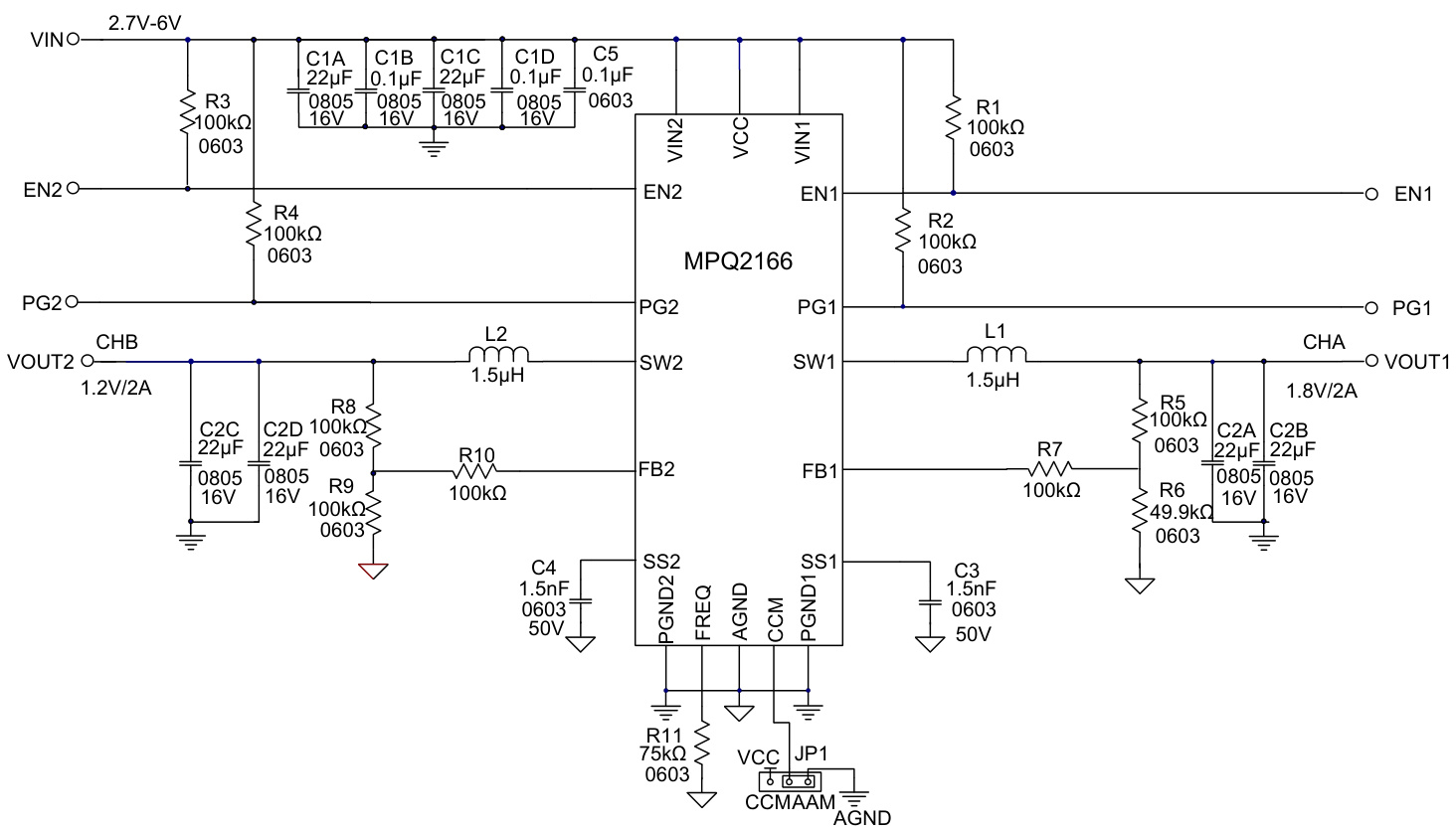 MPS(芯源)的MPQ2166GD-Z系统框图
