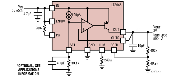 ADI(亚德诺)的LT3045EDD#TRPBF系统框图