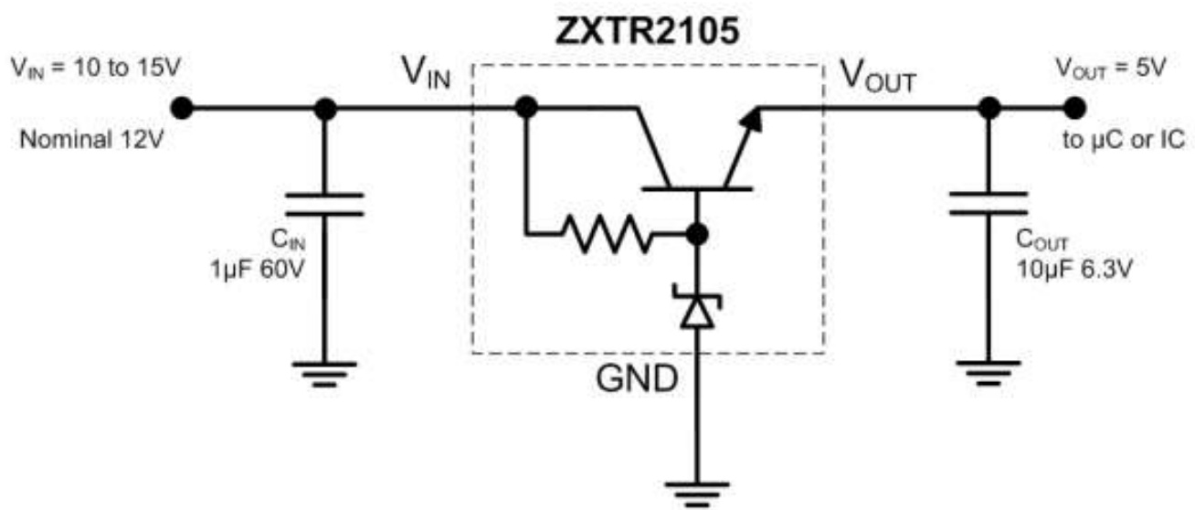 DIODES(美台)的ZXTR2105FF-7系统框图