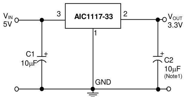AIC(沛亨半导体)的AIC1117GYTR系统框图