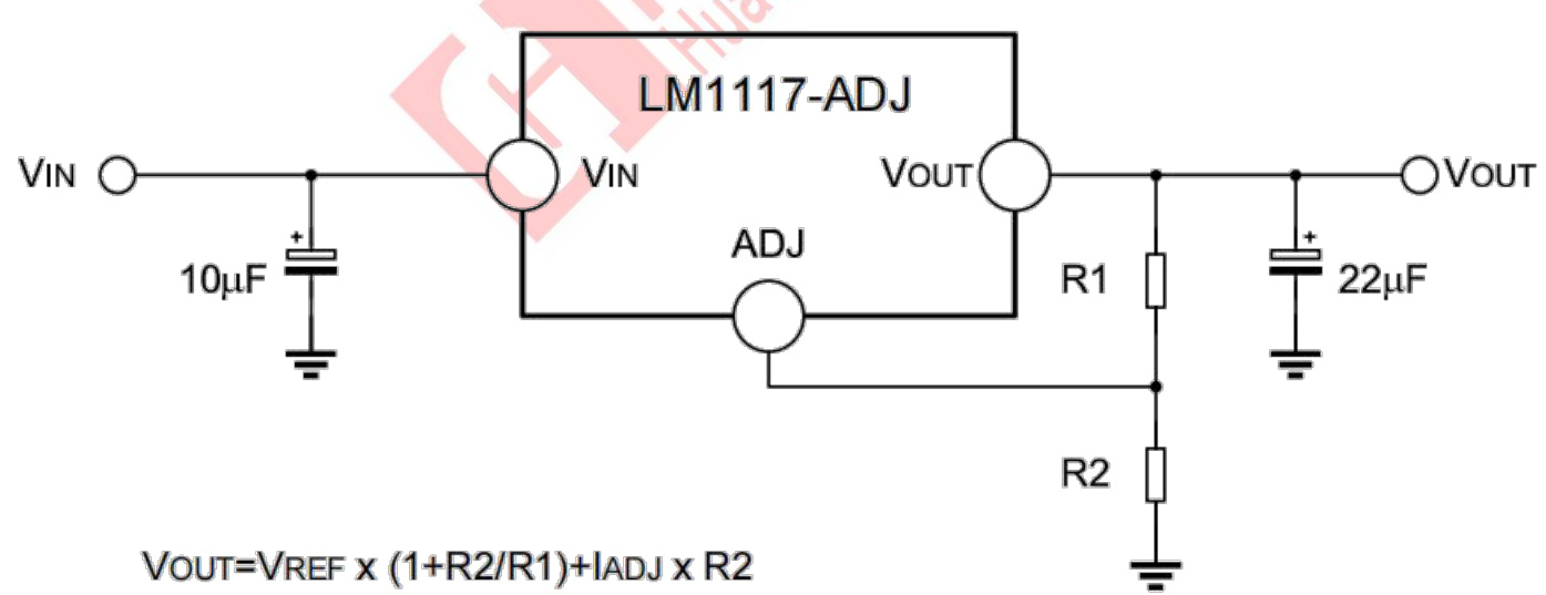 HGSEMI(华冠)的LM1117MP-5.0/TR系统框图
