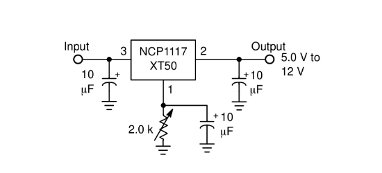onsemi(安森美)的NCV1117ST50T3G系统框图