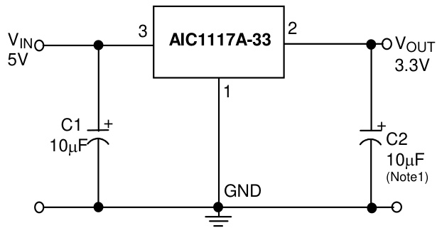 AIC(沛亨半导体)的AIC1117A-33GYTR系统框图