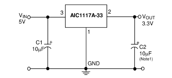 AIC(沛亨半导体)的AIC1117A-33GYTR系统框图
