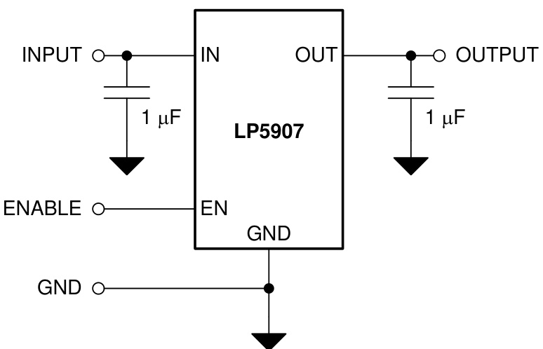 TI(德州仪器)的LP5907MFX-2.8/NOPB系统框图