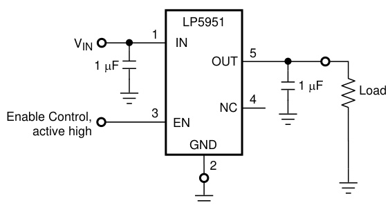 TI(德州仪器)的LP5951MF-2.5/NOPB系统框图