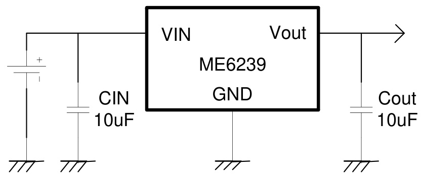 MICRONE(南京微盟)的ME6239A50M3G系统框图
