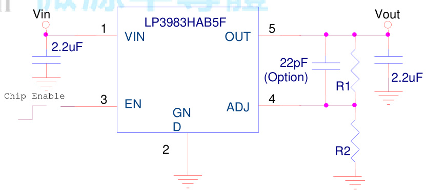 LOWPOWER(微源半导体)的LP3983HAB5F系统框图