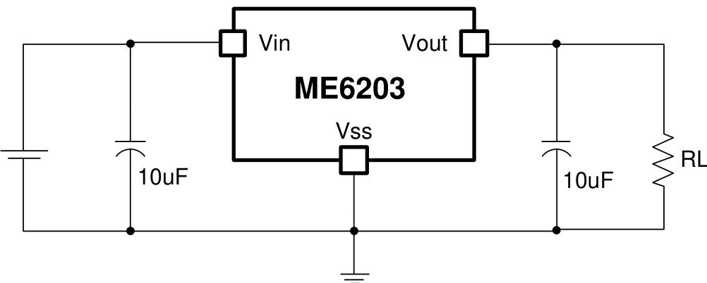 MICRONE(南京微盟)的ME6203A100PG系统框图