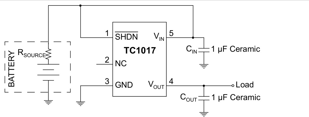 MICROCHIP(美国微芯)的TC1017-3.3VCTTR系统框图