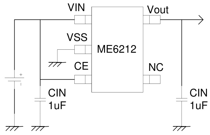 MICRONE(南京微盟)的ME6212C28M5G系统框图