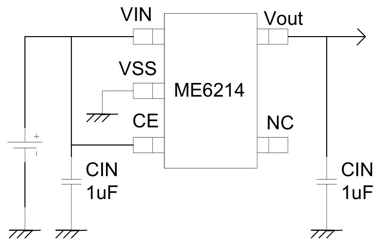 MICRONE(南京微盟)的ME6214C28M5G系统框图