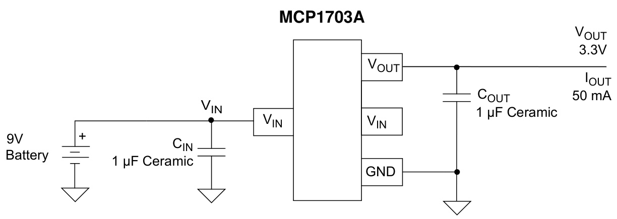 MICROCHIP(美国微芯)的MCP1703A-1802E/DB系统框图