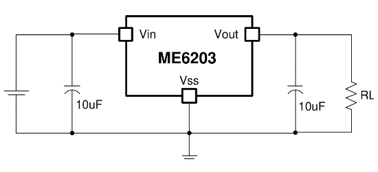 MICRONE(南京微盟)的ME6203A100PG系统框图