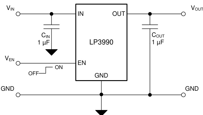 TI(德州仪器)的LP3990MF-3.3/NOPB系统框图