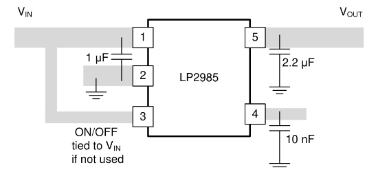 TI(德州仪器)的LP2985A-33DBVR系统框图