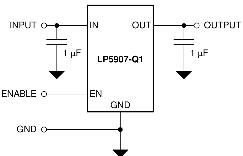 TI(德州仪器)的LP5907QMFX-3.3Q1系统框图