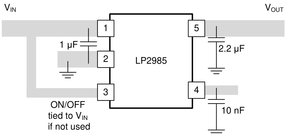 TI(德州仪器)的LP2985A-33DBVR系统框图