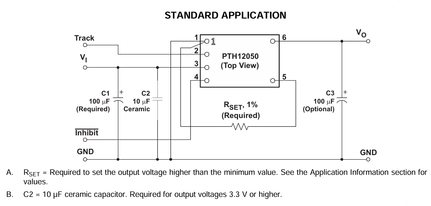 TI(德州仪器)的PTH12050WAD系统框图