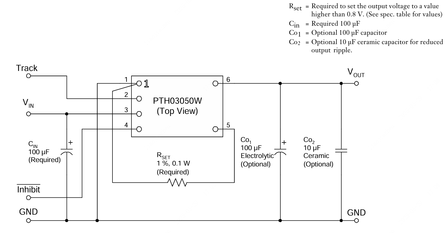 TI(德州仪器)的PTH03050WAD系统框图