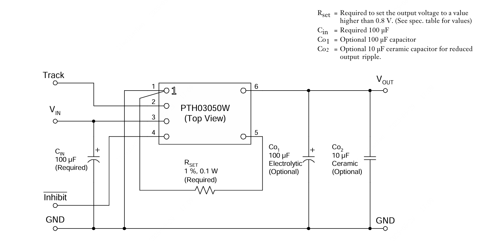 TI(德州仪器)的PTH03050WAH系统框图