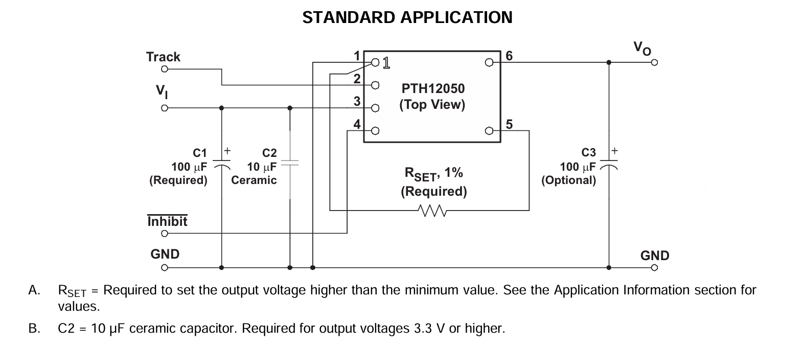TI(德州仪器)的PTH12050WAH系统框图