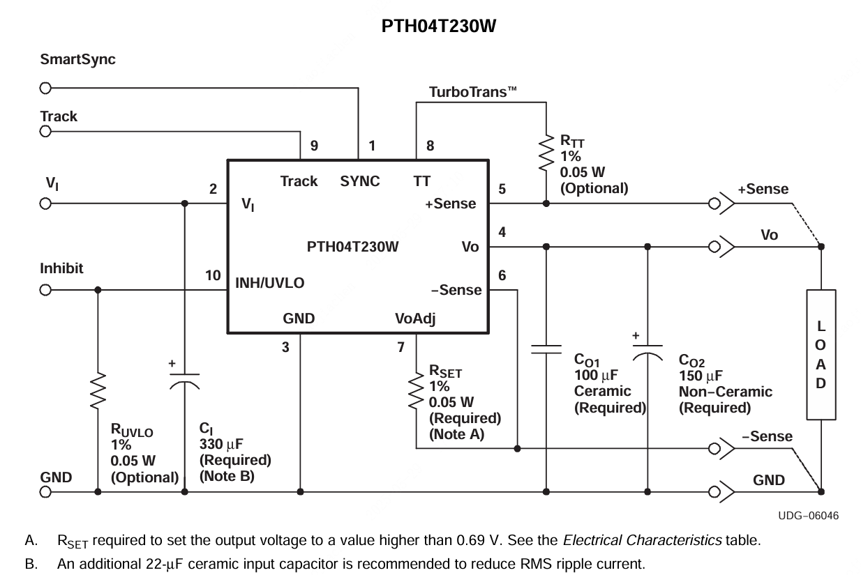 TI(德州仪器)的PTH04T230WAD系统框图