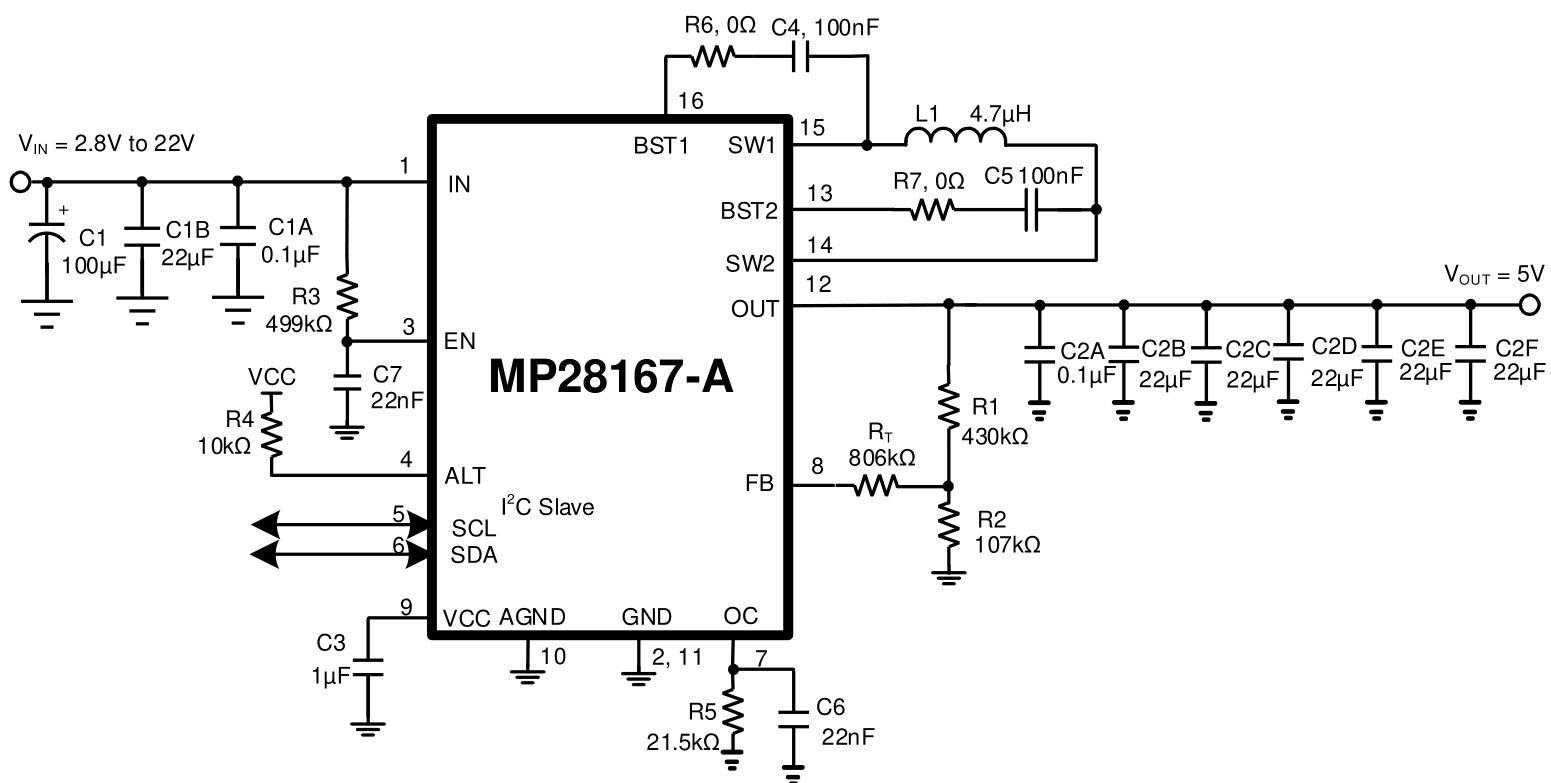 MPS(芯源)的MP28167GQ-A-P系统框图