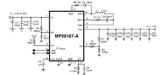 MPS(芯源)的MP28167GQ-A-P系统框图
