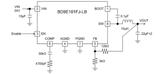 ROHM(罗姆)的BD9E101FJ-LBGH2系统框图