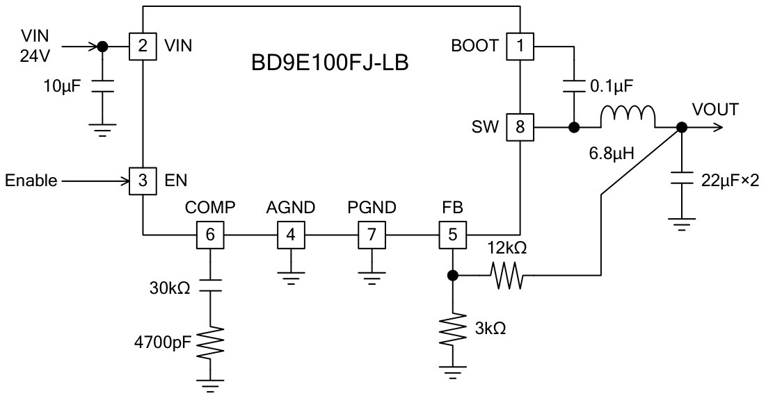 ROHM(罗姆)的BD9E100FJ-LBGH2系统框图